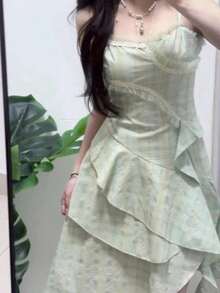 Women Short Dresses - Green - View 2