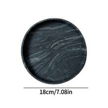 1pc Round Silicone Storage Tray, Aromatherapy & Jewelry Display Tray, Round Coffee Table Decor Tray, Silicone Round Tray Home Decor, Decorative Tabletop Tray, Center Decoration Tray Best Gifts Birthday Plates Kitchen Accessories Kitchen Decor Trays Fruit Tray Tray Decor Graduation - Black Marble - View 16