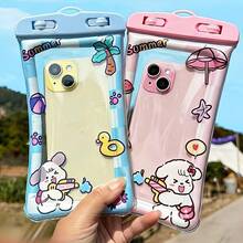 Funda para teléfono, estuche de buceo con compatibilidad con pantalla táctil, accesorio para teléfono de playa y natación - Color rosa - Ver 4