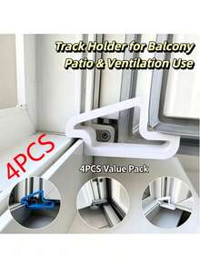4pcs Heavy Duty Sliding Door Window Stoppers, Shock-Absorbing Anti-Collision Buffer Strips With Track Lock Design - Multiple Styles - View 2