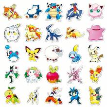 100PCS MINISO Pokemon Cute Cartoon Colorful Stickers, Premium High-Quality Sticker Set, Laptop Decoration, Phone Case Embellishment, Backpack And Travel Gear Adornment, Collectible Aesthetic Accessory, Vibrant Playful Style - Green - View 4