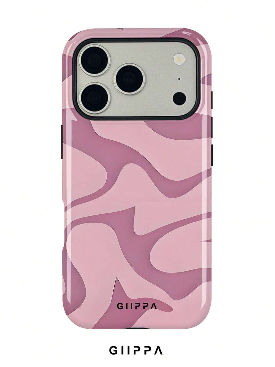 GIIPPA 1pc Asymmetrical Wave Pattern Design Phone 17 Pro Max Case, Suitable For Phone 16 Pro Max, 15 Pro Max, 14 Pro Max, Korean Stylish And Interesting Phone Case, Compatible With 11/12/13/14/15/16 Pro Max Plus, Elegant Design Suitable For Both Men And Women, Ideal Gift For Christmas, Valentine's Day, Easter, Wedding Season And Birthday For Girlfriend - Multicolor - View 1