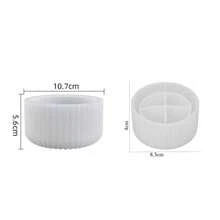 2pcs Moules en silicone à bol rond rayé, convenant pour les pots de succulentes, les pots à bougies et les créations en résine, moules en silicone pour béton blanc, plâtre et argile, convenant pour la décoration intérieure, les moules en silicone pour paysages miniatures - A+B - Voir 12