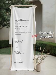 Customized German Wedding Banner - Bride & Groom Name/Date/Text Personalized Printing - Wedding Party Gift Indoor & Outdoor Use Suitable For Wedding Engagement Party - Multicolor - View 7