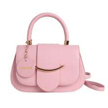 Bolso de cuero genuino para mujer, elegante bolso de mano y de hombro para oficina, citas y fiestas. Diseño único, color sólido, versátil, personalizado, bolso cuadrado pequeño y sencillo para mujer, con un toque de alta gama, adecuado para ir al trabajo y de compras, bolso cruzado. - Blanco - Ver 7