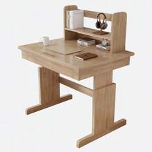 Children's Table, Multifunctional Desk In Solid Wood, Height Adjustable, Folding Top, Bookends, Certified To Meet Standards, For Children From 6 Years Old. - Natural Color - View 10