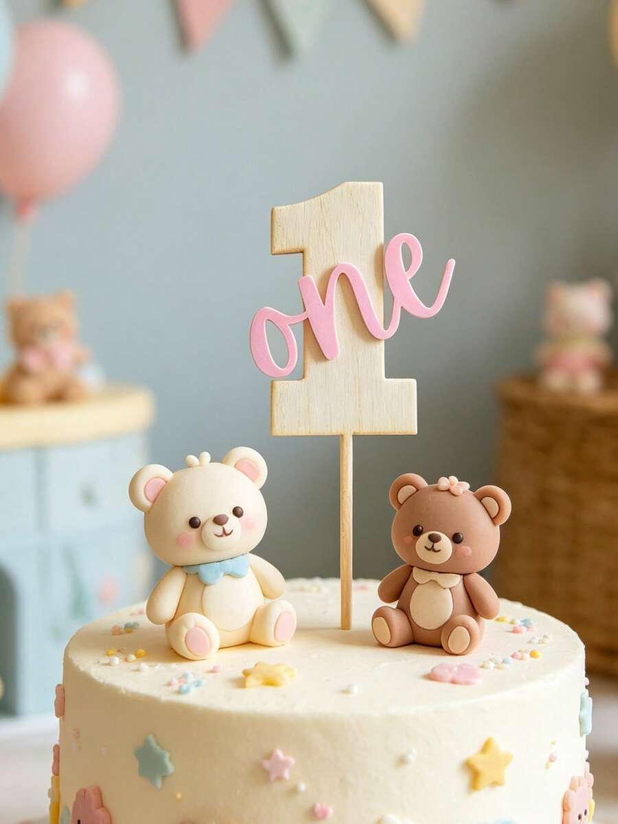 1pc Cake Topper, Number Topper, Party Cake Decorations, Cake Decor, Suitable For Birthday, 1st Birthday, Theme Party - Multicolor - View 1