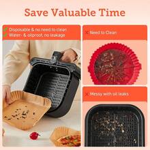 50/100/200Pcs 6.3-8 Inch Disposable Air Fryer Paper Liners, Non-Stick Oil-Proof Baking Paper, Waterproof Grease Resistant Liner Paper For Air Fryer Oven Cooking - 查看 5