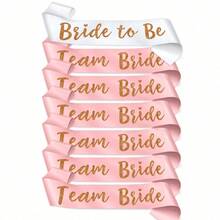 1 Set Of Champagne Pink Sashes With Rose Gold Glitter Lettering, A Unique Bridesmaid/Bridesmaid Belt For Bachelor/Bachelorette Parties, Bridal Parties, Weddings - Multicolor - View 12