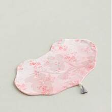 Irregular Shape Tea Mat - Heat Insulation Table Protector - Pink Peony Auspicious Tea Ceremony - View 2