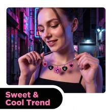 6/12pcs Y2K Black&Pink Color Rhinestone Heart Alloy Pendant DIY Jewelry Making Accessory Sweet Cool Charm - Y2k - View 6