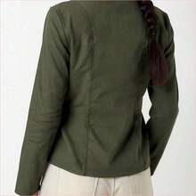 WNS Camisa verde de manga larga casual y de exterior para mujer, otoño - Verde militar - Ver 3