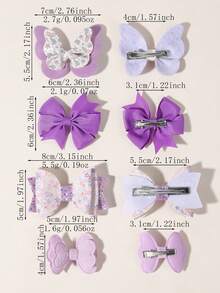 8pcs Floral Fabric + Ribbed Patchwork Non-Damaging Hair Clips, Korean Sweet Style, Suitable For Students' Daily Wear / Performance Styling - Mixed color - View 6