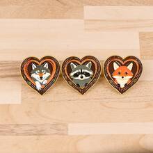 Cute Cartoon Raccoon Wolf Women Brooch On Clothes Men Soft Enamel Pin Lapel Pins Backpack Badges Accessories - Gold - View 4