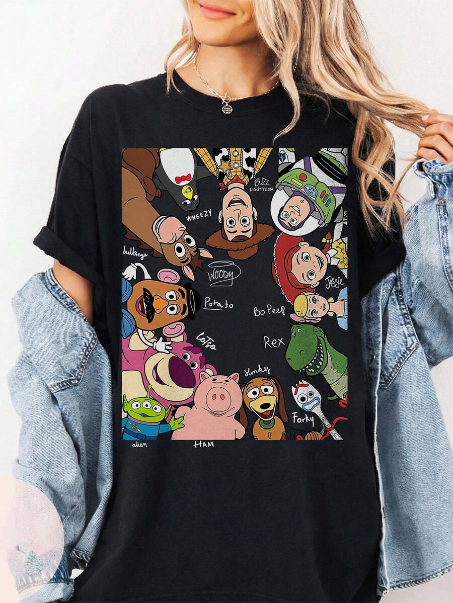 Officially Licensed Disney  Toy Story Autographed T-Shirt, "You Are My Best Friend" T-Shirt, Disneyland Toy Story T-Shirt, Walt Disney World Tour T-Shirt, 100% Pure Cotton High-Quality T-Shirt, Fit Well, Unisex, Perfect Gift, Free Shipping. - Black - View 1