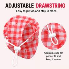 BVEOYPET 1pc Cute Plaid Heart Print Pet Baseball Cap, Adjustable Pet Sun Hat, Breathable Outdoor Sun Protection Hat, Suitable For Small Dogs And Cats, Summer Pet Accessory - Red - View 5