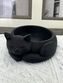 白色可爱睡猫造型首饰托盘，装饰小物收纳碗，多功能戒指耳环收纳盒，创意家居装饰，梳妆台收纳，高品质礼品之选 - 彩色 - 查看 7