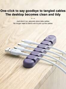 Bear Silicone Desktop Cable Organizer, Desktop Data Cable Earphone Cable Clip Cable Management Storage Winding Cable Holder - Multicolor - View 9