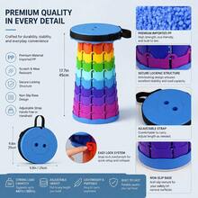 Foldable Portable Telescopic Stool, Adjustable Height, 200KG Load Capacity, Suitable For Camping, Hiking, Fishing, Picnic, Travel, Home Use - Multicolor - View 5