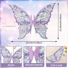 1 Set Gold Foil Butterfly Fairy Wings, Suitable For Various Holiday Bar Party Cosplay Props, Music Festivals - Multicolor - View 9