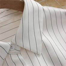 WNS Camisa de mujer de manga larga a rayas, de solapa y abotonada, de uso versátil y casual para primavera - Café integral - Ver 4