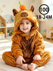 1pc Baby Cartoon Animal Pattern Long Sleeve Zipper Cute Comfortable Outfit, Unisex Baby Clothing, Suitable For Daily Wear And Holiday Gifts - Multicolor - View 17