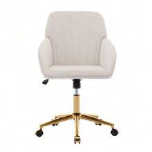 Height-Adjustable Swivel Office Chair For Home And Bedroom, Ergonomic Swivel Chair With Backrest, Suitable For Long Periods Of Sitting. - White - View 1
