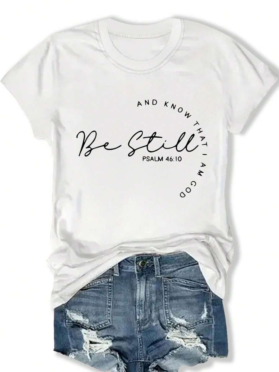 Camiseta unisex de manga corta, eleganteEscrito a manoDiseñoPatrónImpresoencendidoaMujeresModaCamisetaconCortoMangasparaPrimaveraYVeranoCaracterísticasBibliaVersesplayerashombre, , , Dazymujer,romwehombres, bohochic,maestrasregalos,camisetaparaconjuntos de mujercon curvasparamu,y2k, - Blanco - Ver 1