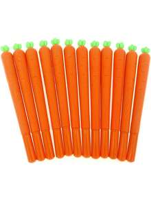 3pcs Creative Carrot-Shaped Neutral Ink Pens, Black Gel Pens For Learning And Office Stationery - Multiple Styles - View 3
