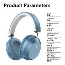 Gerripuer Wireless Over-Ear Headphones Business Luxury Edition Studio Monitor Headphones Stereo Gaming Headset HIFI Sound Quality Comfortable Over-Ear Design No Ear Pressure High Fidelity Foldable In-Ear Headphones Bass Enhanced Lightweight Wireless Headphones - View 12