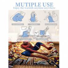 Marvel 這是一款蜘蛛人主題法蘭絨毛毯，具有懷舊感與視覺衝擊力，美感十足且觸感柔軟，適合用作沙發披毯、午睡毯、床上裝飾等 - 彩色 - 查看 10