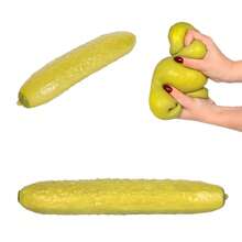 1pc 23cm Extra Large Realistic Pickle Squeeze Toy, Super Soft Maltose Filled Stretchable Pickle Stress Relief Toy, Funny Novelty Sensory Toy For Adults To Relieve Anxiety, Desk Decor And Birthday Party Gift - Multicolor - View 3
