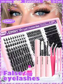 Eimny Manga Style False Eyelash Cluster Set 300pcs D Curl 10-18mm, Soft And Comfortable, Cluster Eyelash Extensions, Lightweight Ethereal Fluffy, Anime Cosplay Single Eyelash Clusters - Multicolor - View 14