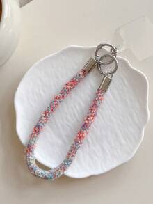 1pc High-Quality Coral Fleece Colorful Wrist Phone Lanyard, Short Fuzzy Winter Phone Anti-Lost Strap - Multicolor - View 7