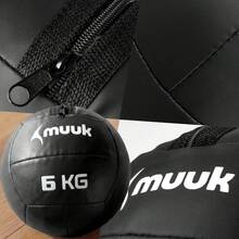 MUUK FITNESS Balón Medicinal de Entrenamiento Funcional 2kg/3kg/4kg/5kg/6kg/10kg | Pelota Wall Ball Profesional de PVC Reforzado con Superficie Antideslizante | Ideal para Crossfit, Fuerza, Resistencia, Abdominales, Sentadillas, Box y Home Gym - 6kg - Ver 3