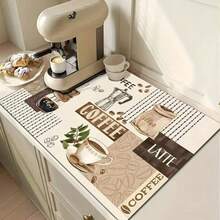 1pc Coffee Machine Mat - Non-Slip, Washable Diatomaceous Earth Drying Mat, Suitable For Countertop And Kitchen, Water-Absorbent And Draining, Suitable For Sink Edge, Natural And Hygienic, Essential For Home And Kitchen Decor, Part Of Your Cozy Autumn/Winter Style And Christmas Decoration - Multicolor - View 8