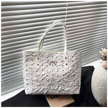 Bolso de Mano de Cuero Genuino de Lujo, Clásico y Elegante, Adecuado para Uso Diario y Ceremonias, con Lazo de Moda de Lunares 2026, Nuevo, de Gran Capacidad, Casual, Simple, para Viajes Diarios, de Hombro Único, para Mujer - Negro - Ver 8
