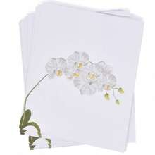 禮品級白色蘭花花卉桌卡 婚禮座位姓名卡 桌面擺設摺疊帳篷卡 婚禮佈置派對用 - 查看 3