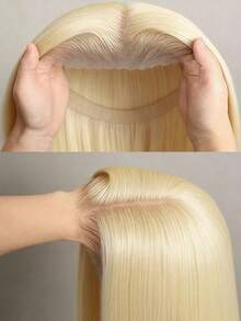 13x4 Lace Front Transparent Mesh Wig, 150% Density Brazilian Hair, 613# Blonde Color, Glueless, For Women - S613 - View 2