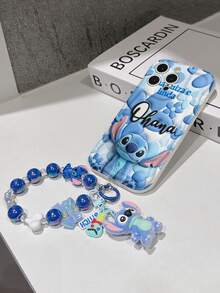 Disney Has Authorized, Phone Case - Chain Set, The Stitch Lilo & Stitch 3D Phone Case Plus A Silicone 3D Stitch Bracelet With Metallic Ring Removable Bracelet, Stitch And Angel Pattern, Compatible With Iphone17/16/15/14/13/12/11/XS/XR/X Plus Pro Max, A Stylish Cartoon Phone Case, The Perfect Gift Choice, Phone Protection, Durable Phone Cover, Great Gift For Friends And Family. - trắng - Xem 5