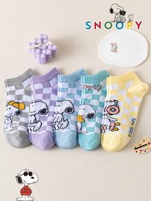 10/5/1 Pair Authentic Snoopy Men's Short Socks, Sweat-Absorbent, Versatile, Casual Sports Socks For Students Daily Wear - Multicolor - View 13