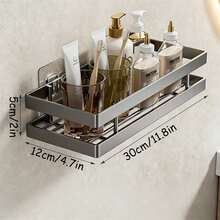 1/2pcs Bathroom Storage Rack, Shower Caddy, Bathroom Organizer, Shampoo Holder - Easy To Install And Reusable Bathroom Storage Solution! - Multicolor - View 9