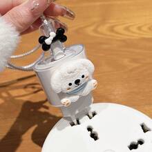 5pcs/Set Ins Cute Puppy Charger Protective Cover Compatible With Apple 20W EU Fast Charging Head Protective Cover Cartoon Bone Data Cable Cable Tube Protective Rope Set - European White Puppy - View 3