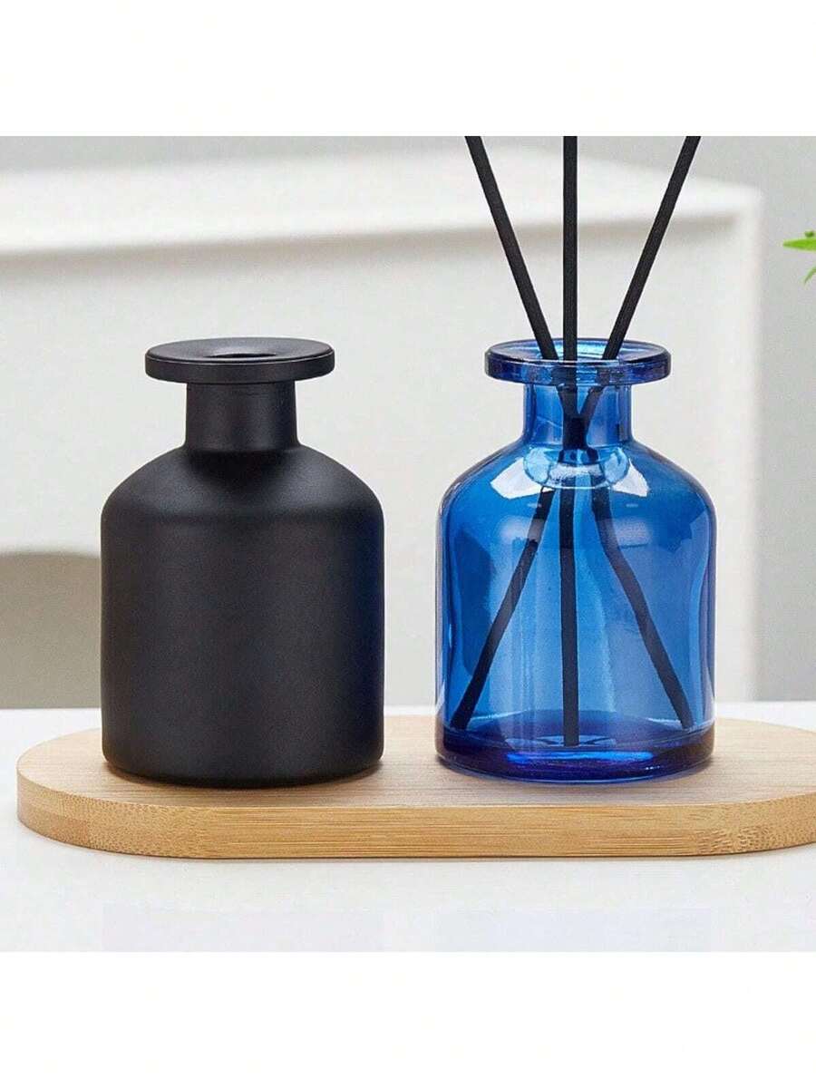 1pc Blank Home Fragrance Diffuser Bottle - Party Gift Glass Container Without Lid, Essential Oil Diffuser With Bamboo Sticks (1 Set) - Multiple Styles - View 1