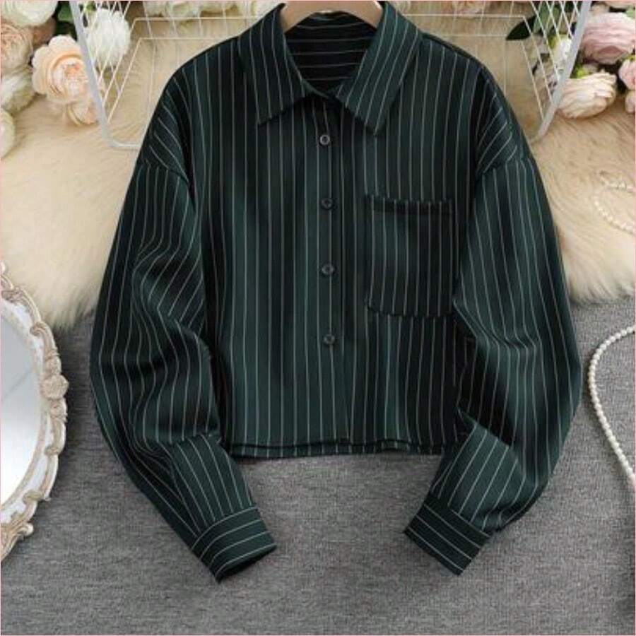Women Blouses & Shirts - 軍綠色 - 查看 1