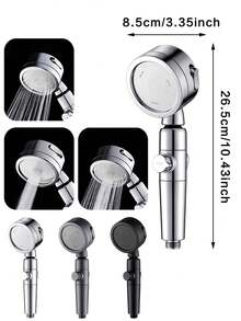 4-Mode Handheld Shower Head With Filter, High Pressure Rain Shower, Pause Switch, Water-Saving For Home, Hotel And Rental Bathroom - Shower Head - View 2