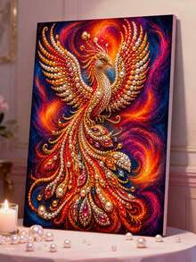 New Pearl Painting Red Phoenix Theme Frameless DIY Diamond Painting Kit, Suitable For Bedroom Decor, Living Room Wall Art, Room Decoration, Artwork - A - View 6