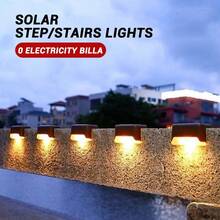 4pcs/8pcs/12pcs/16pcs Solar Fence Lights, Waterproof LED Solar Wall Lights, Solar Deck Lights, Suitable For Garden, Patio, Yard, Pool, Stairs, Holiday Decoration - Style a - View 1