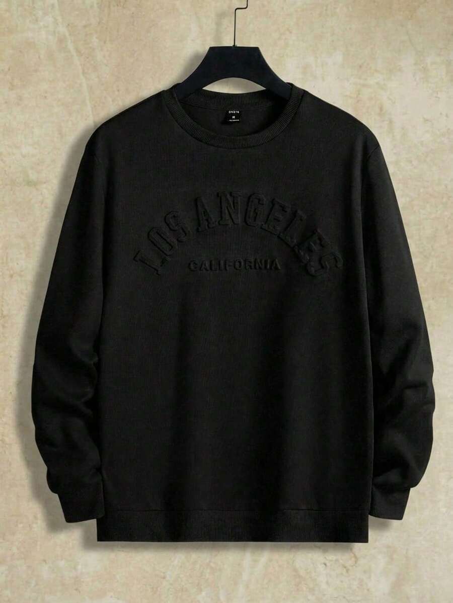 2 piezas Sudadera casual de cuello redondo para hombre, suave y cómoda, estilosa, con mangas largas - Multicolor - Ver 1