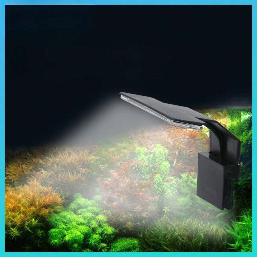 1个水族箱灯,小型景观灯,带USB接口,高亮度,夹式桌面鱼缸灯,植物生长补充灯,夹式灯和环境灯,180°照明角度,适用于大面积照明 - 彩色 - 查看 1